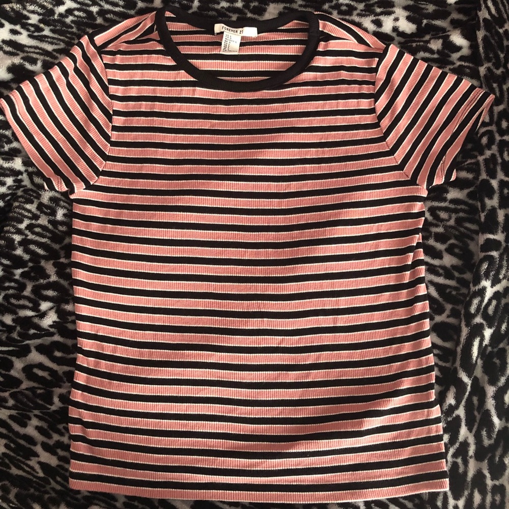 Forever 21 striped ribbed shirt